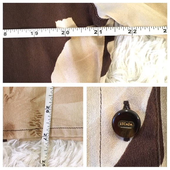 💕Escada 100% Silk Blouse Floral Print/Front Tie - Picture 8 of 8